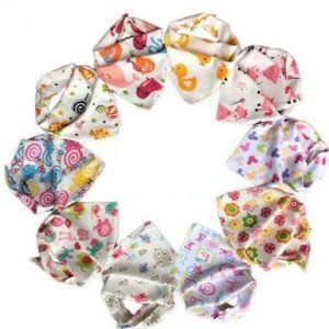 10-pack Baby Girls Bandana Drool Bibs